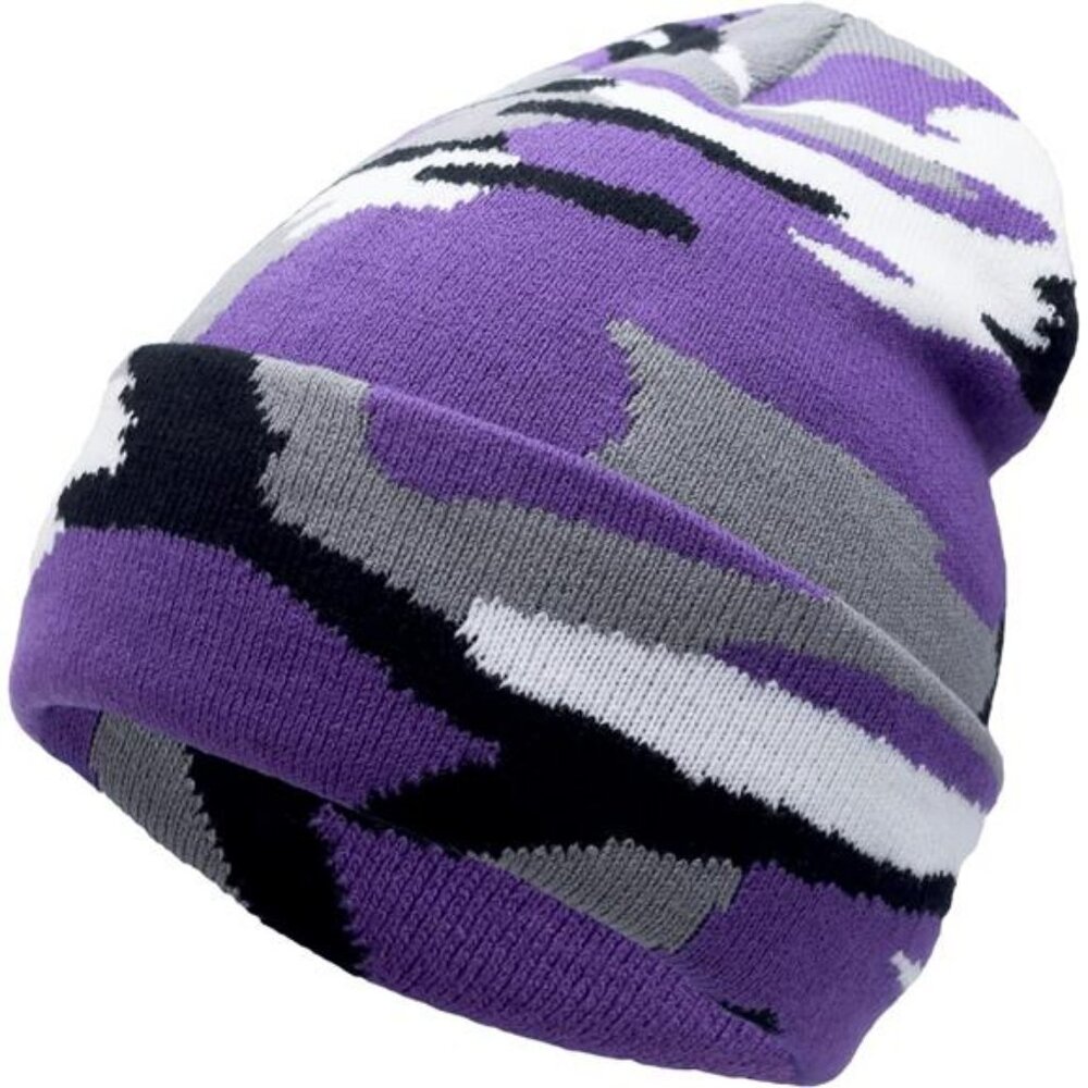 Unisex Knit Soft Warm Cuffed Beanie‎ Hat Winter Camo Hats for Men Women